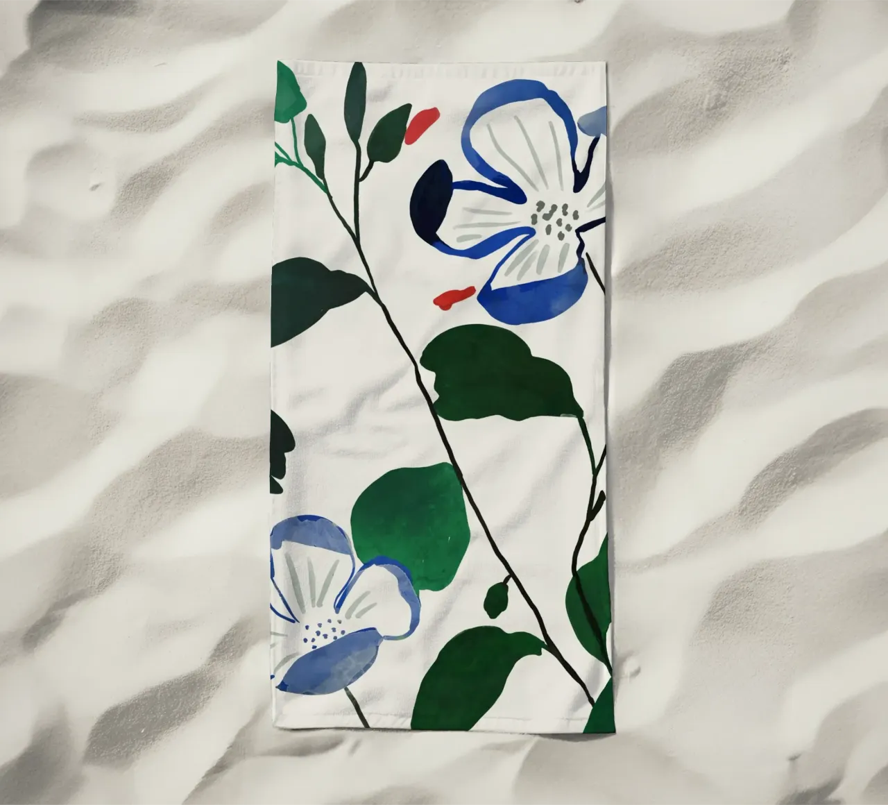 Steli in fiore telo mare da ThingDesign