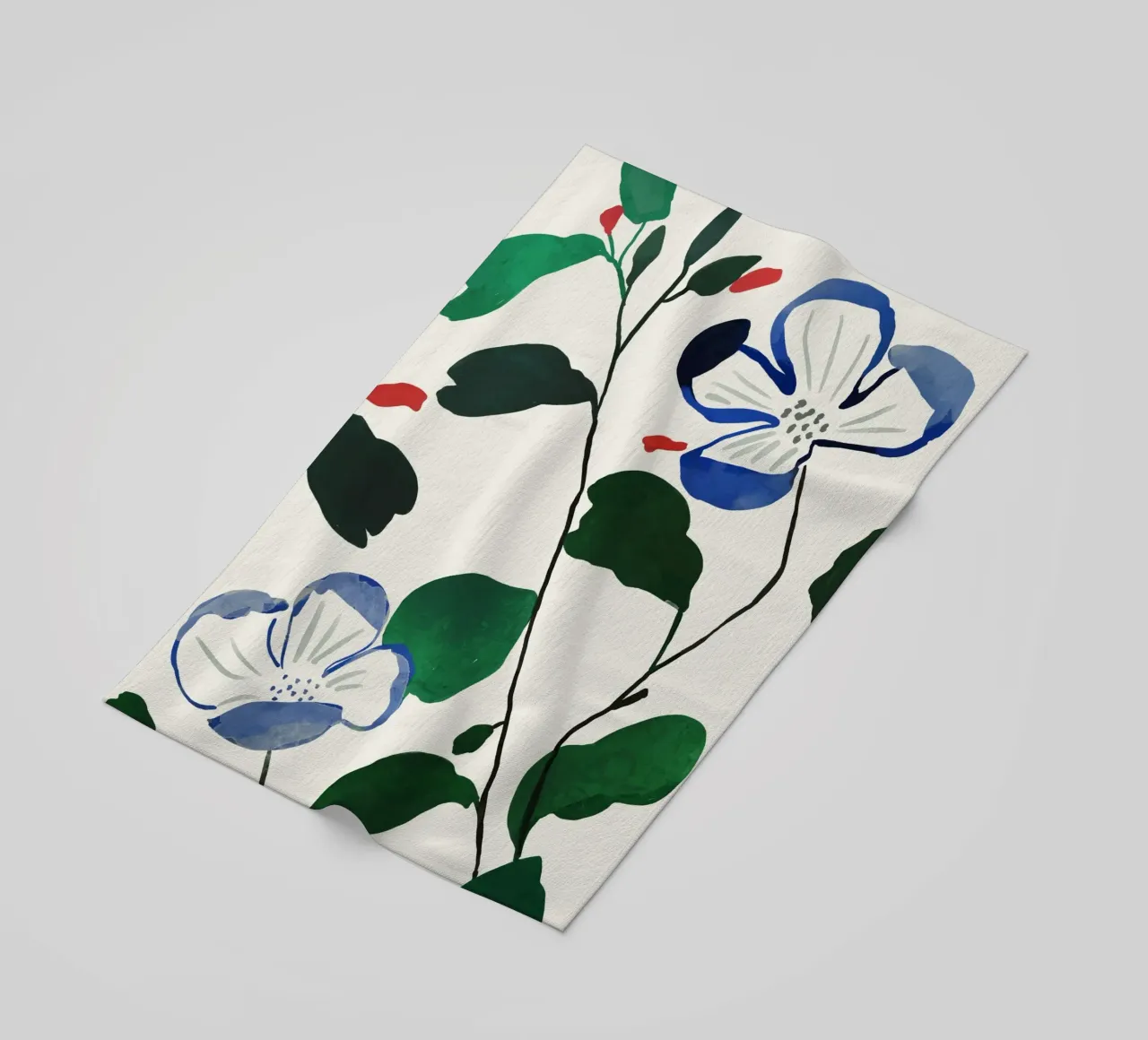 Steli in fiore telo mare da ThingDesign