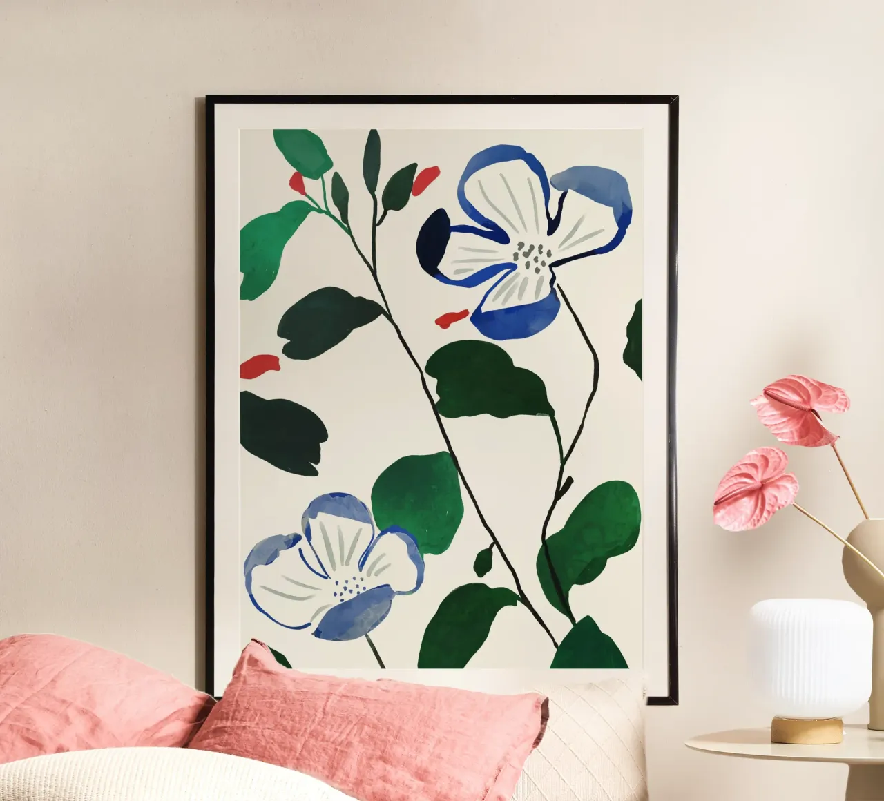 Steli in fiore poster con telaio in legno da ThingDesign