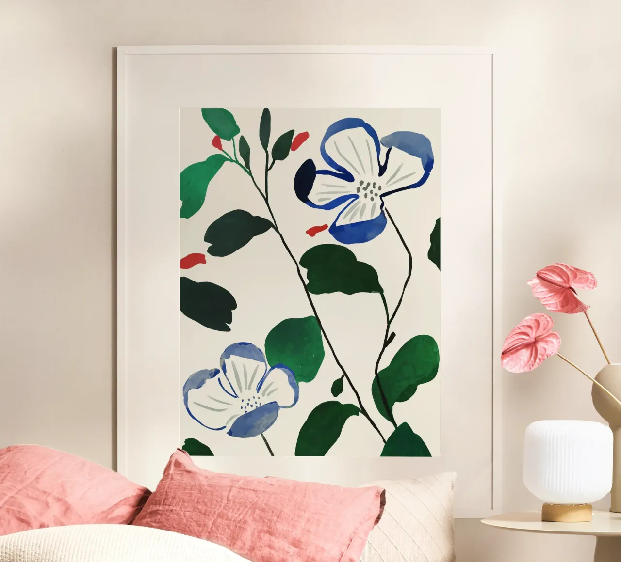 Steli in fiore poster con telaio in legno da ThingDesign
