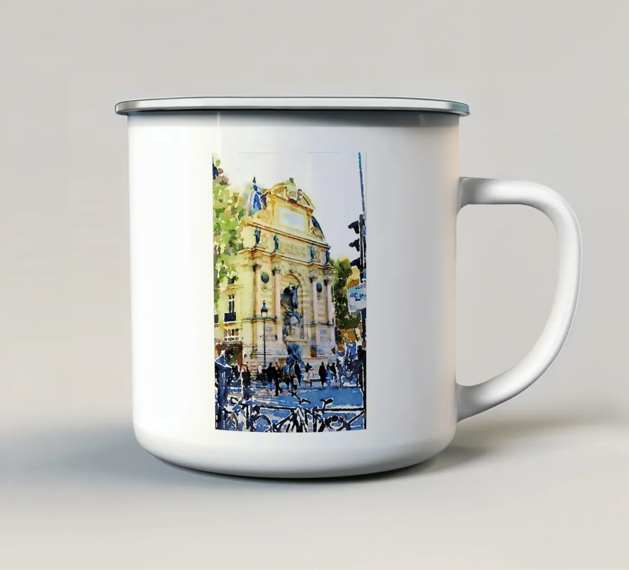 A Parigi tazza in smalto da Massimo Frascogna
