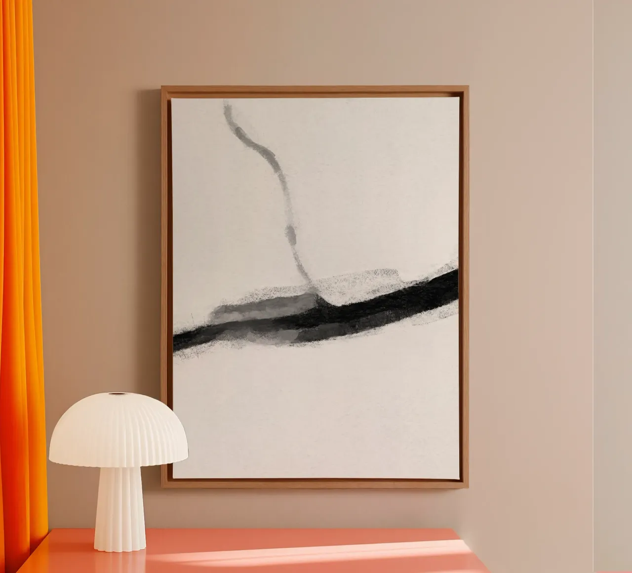 Minimal Monochrome D3 Leinwand mit Schattenfugenrahmen von sabidussi