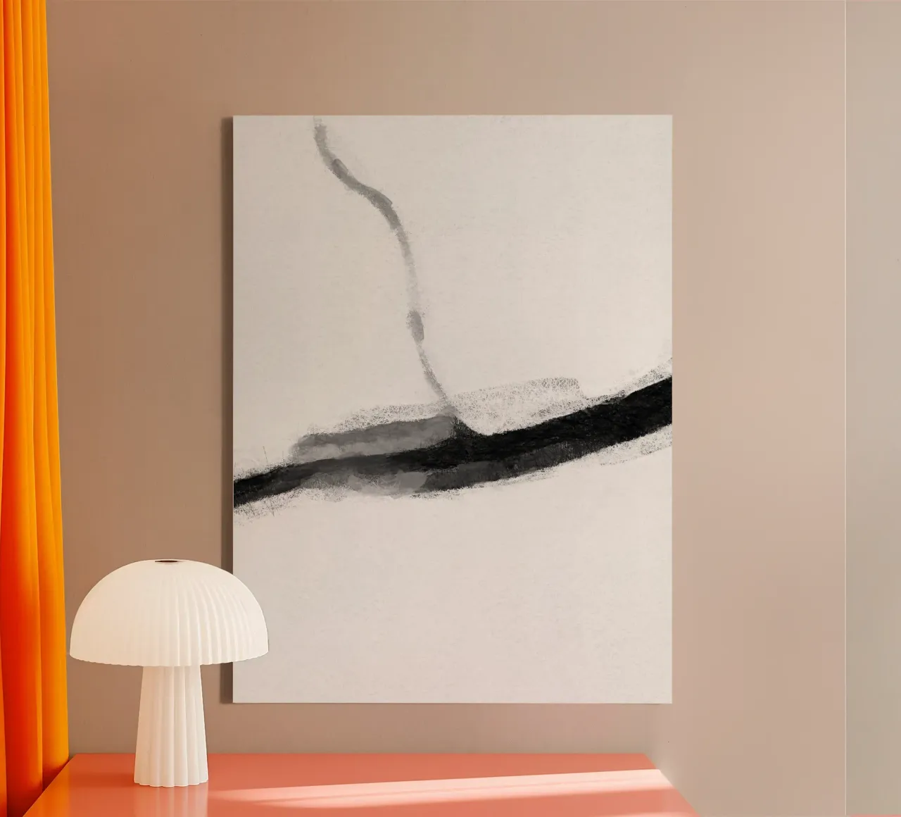 Minimal Monochrome D3 Leinwand mit Schattenfugenrahmen von sabidussi