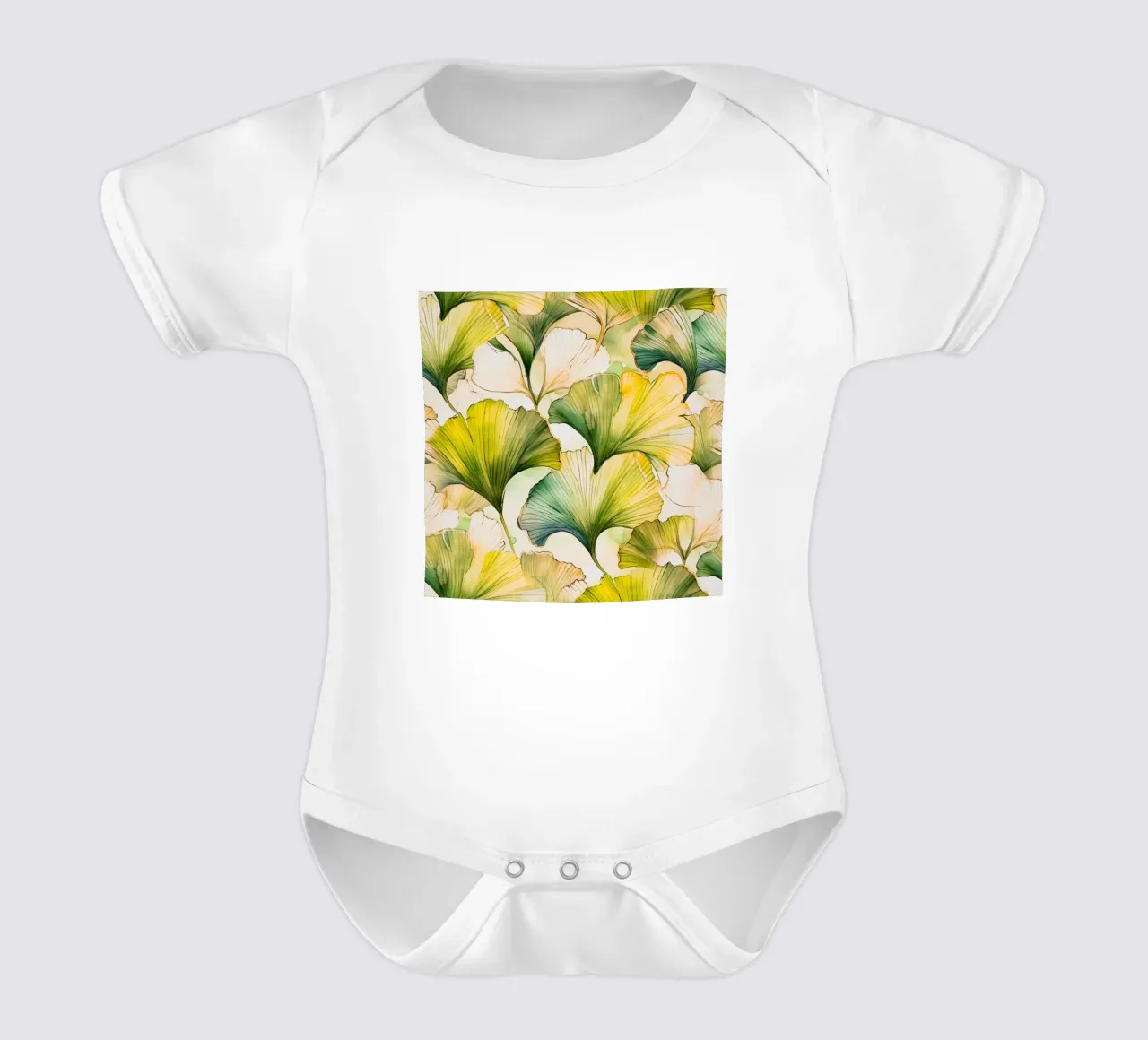 Gingko biloba jaune et vert body bébé de Justyna Jaszke JBJart