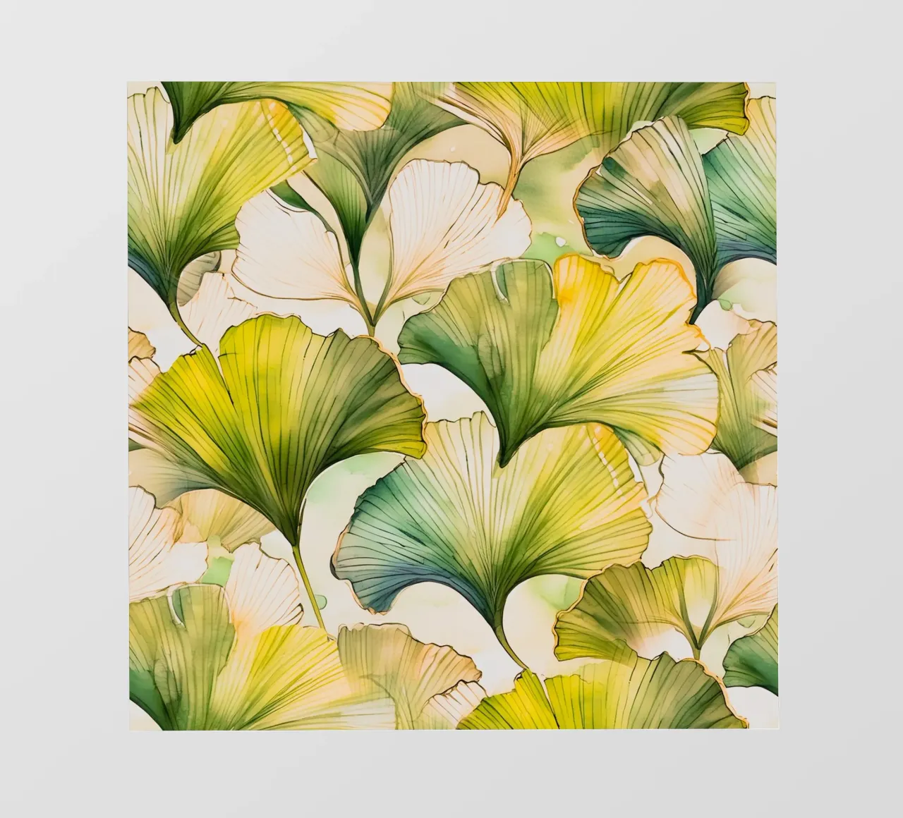 Gingko biloba giallo e verde telo in pvc da Justyna Jaszke JBJart