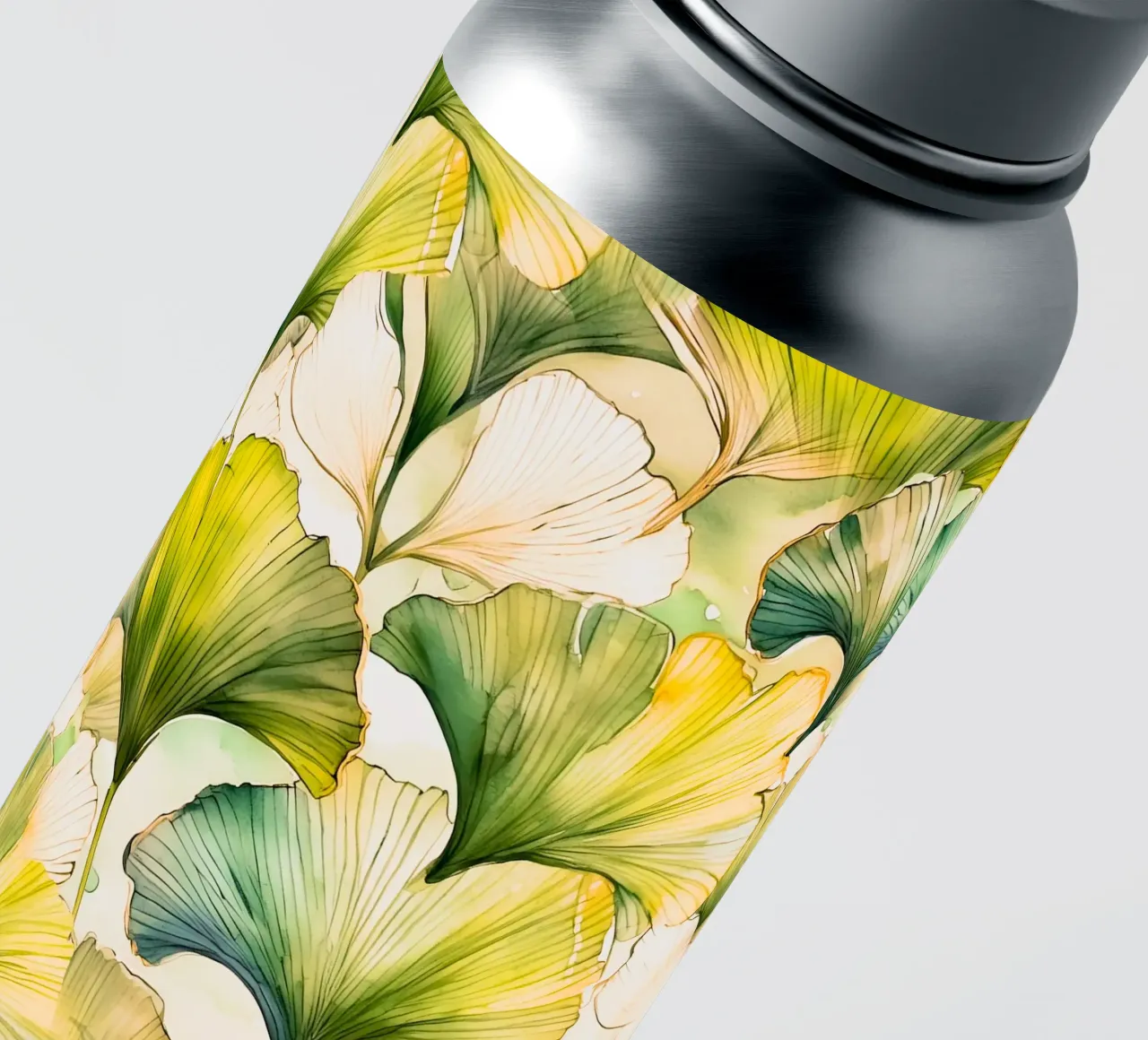 Gingko biloba jaune et vert autocollant de Justyna Jaszke JBJart