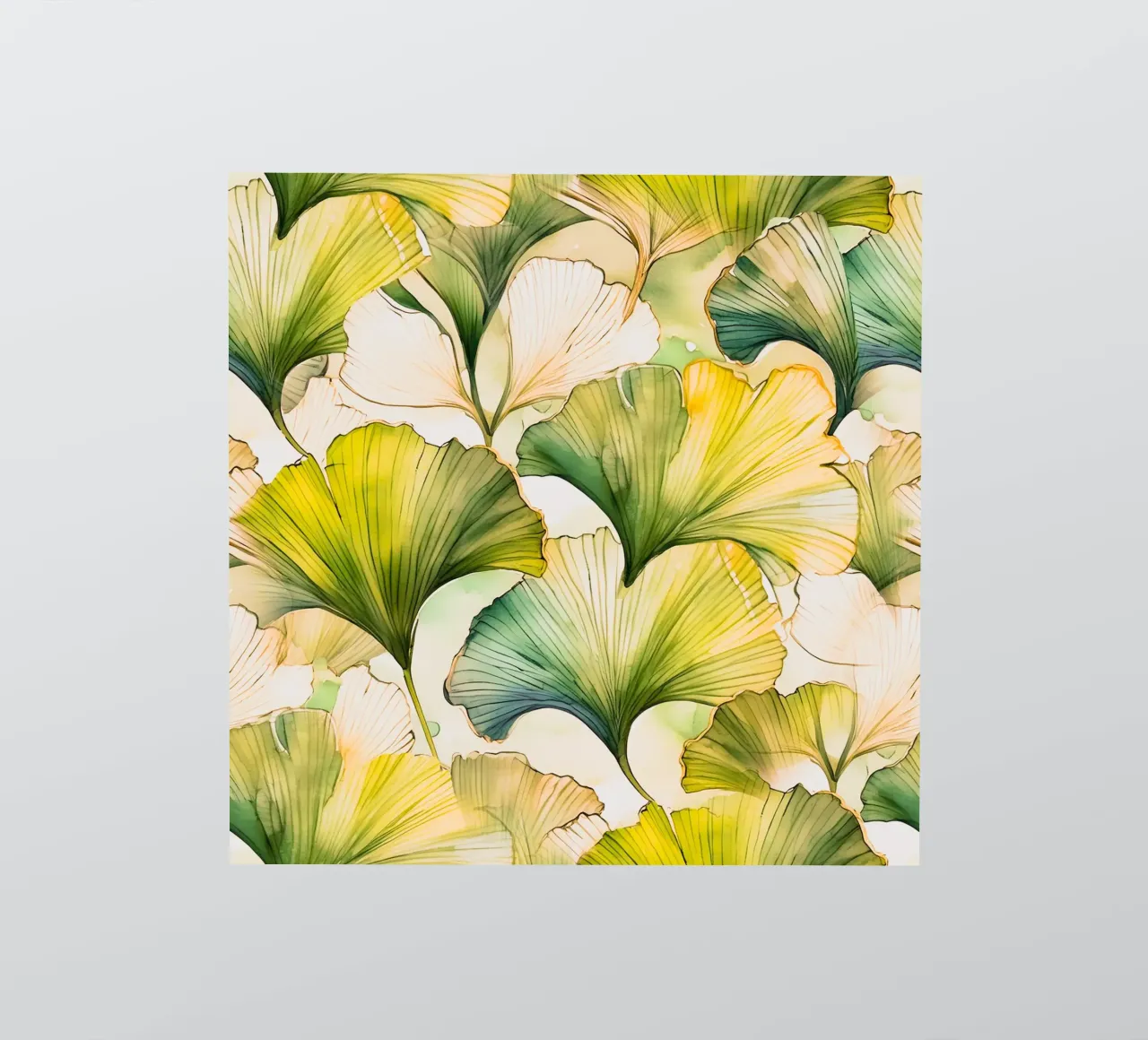 Gingko biloba jaune et vert autocollant de Justyna Jaszke JBJart
