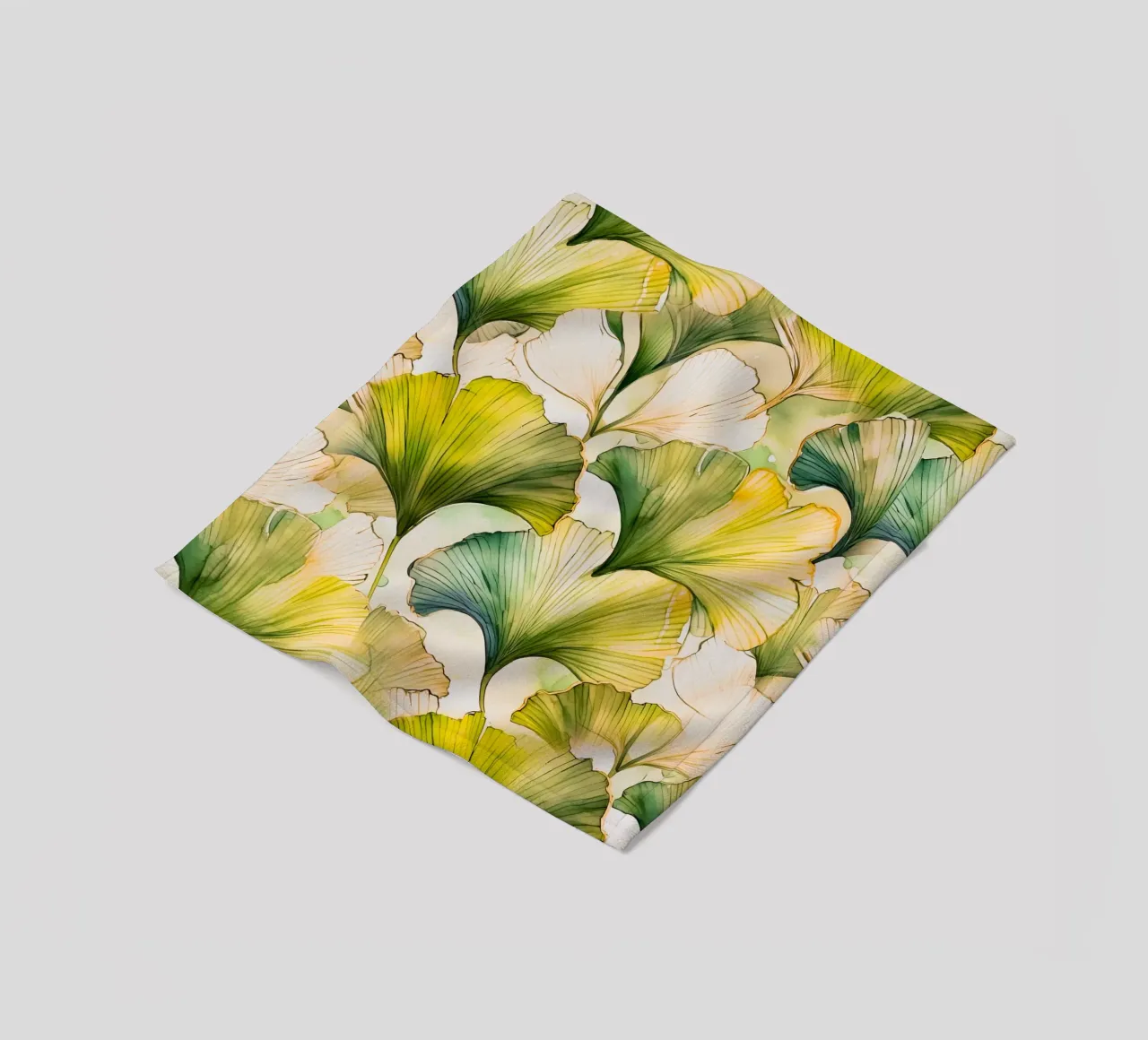 Gingko biloba giallo e verde coperta in pile da Justyna Jaszke JBJart