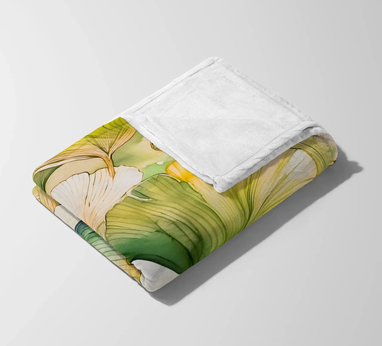 Gingko biloba giallo e verde coperta in pile da Justyna Jaszke JBJart
