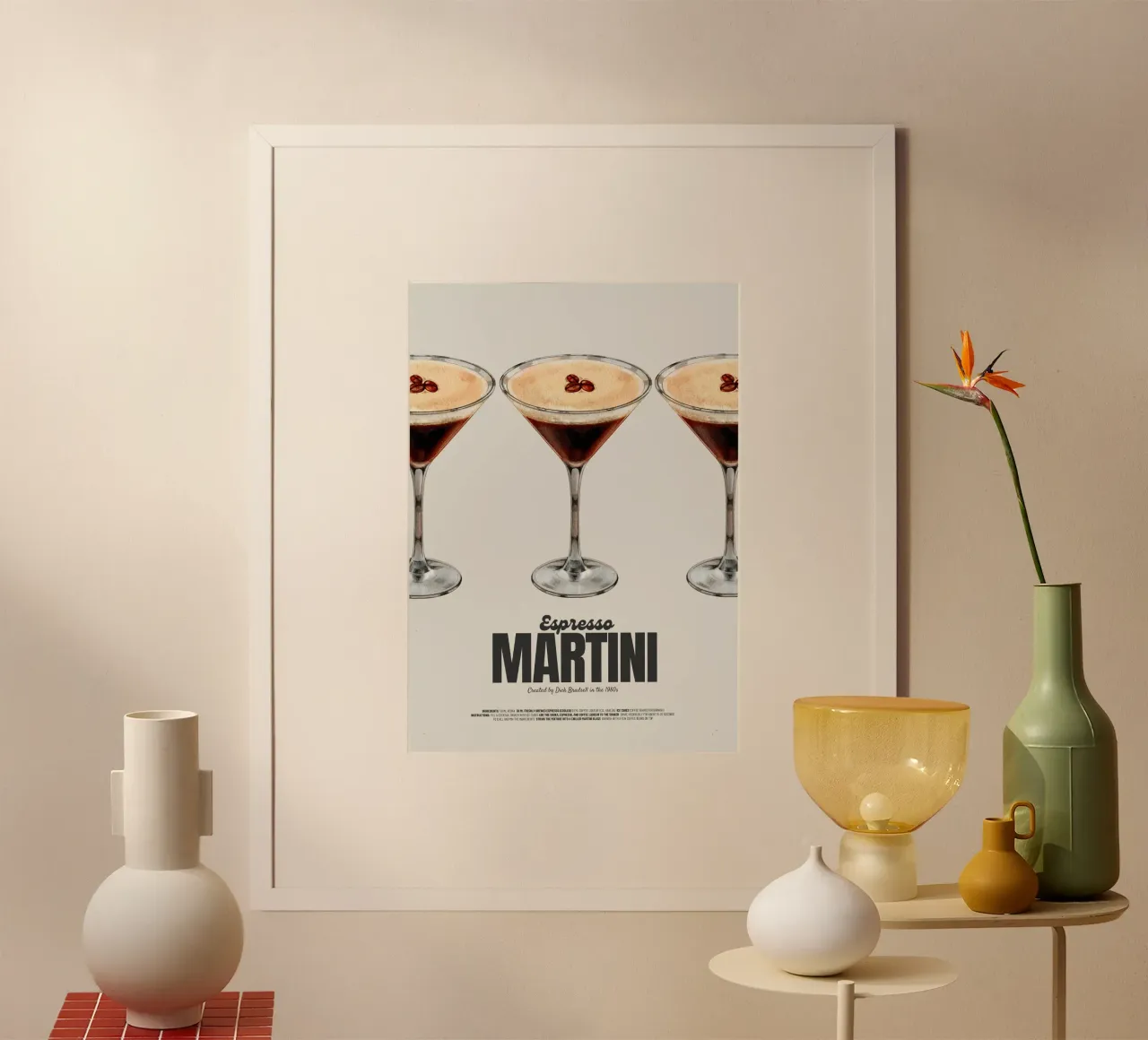 Espresso Martini poster con telaio in legno da PurePeachStudio