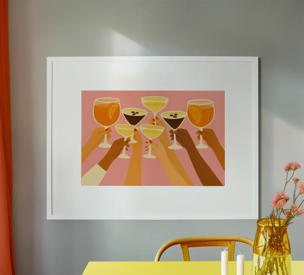 Salute insieme poster con telaio in legno da PurePeachStudio