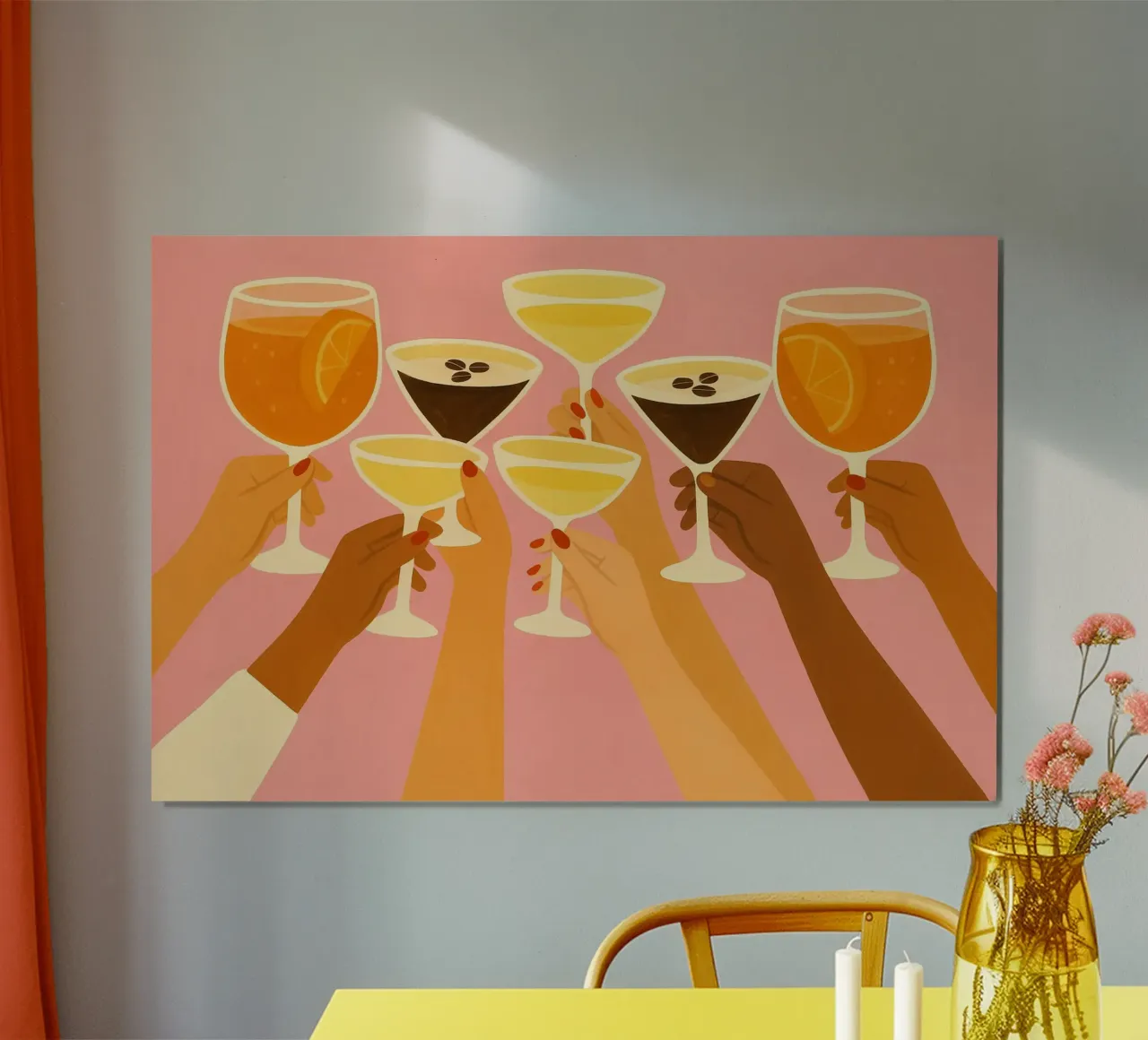 Salute insieme poster con telaio in legno da PurePeachStudio