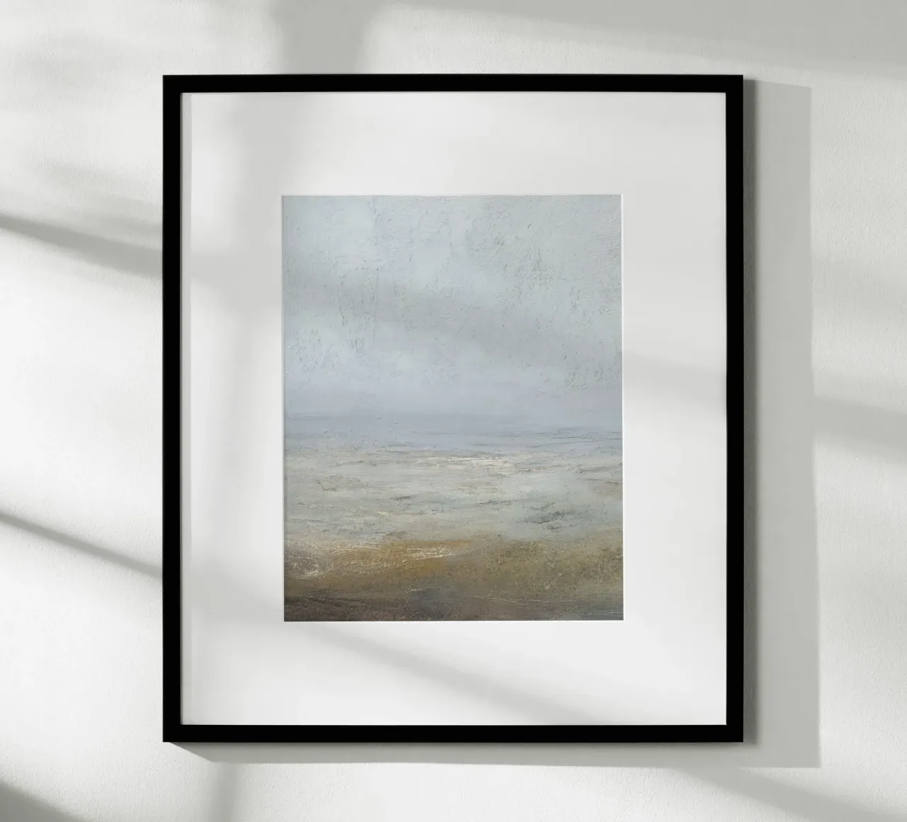 Textured Minimalist Seascape Abstract in Cool Tones poster by Artbyvo