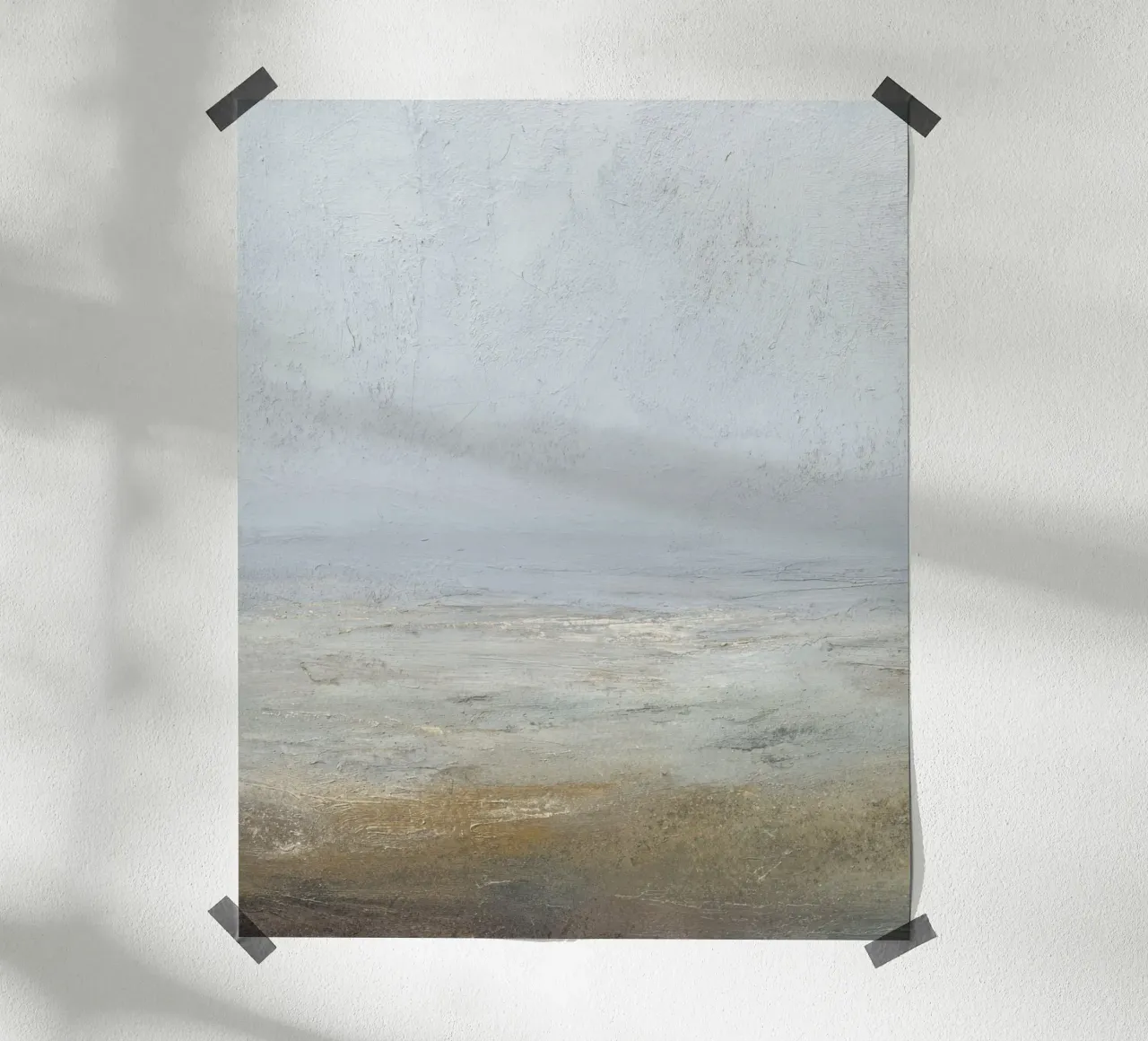 Textured Minimalist Seascape Abstract in Cool Tones poster by Artbyvo