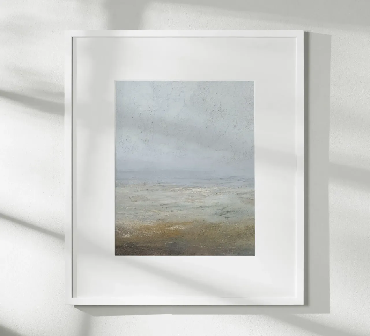Textured Minimalist Seascape Abstract in Cool Tones poster by Artbyvo
