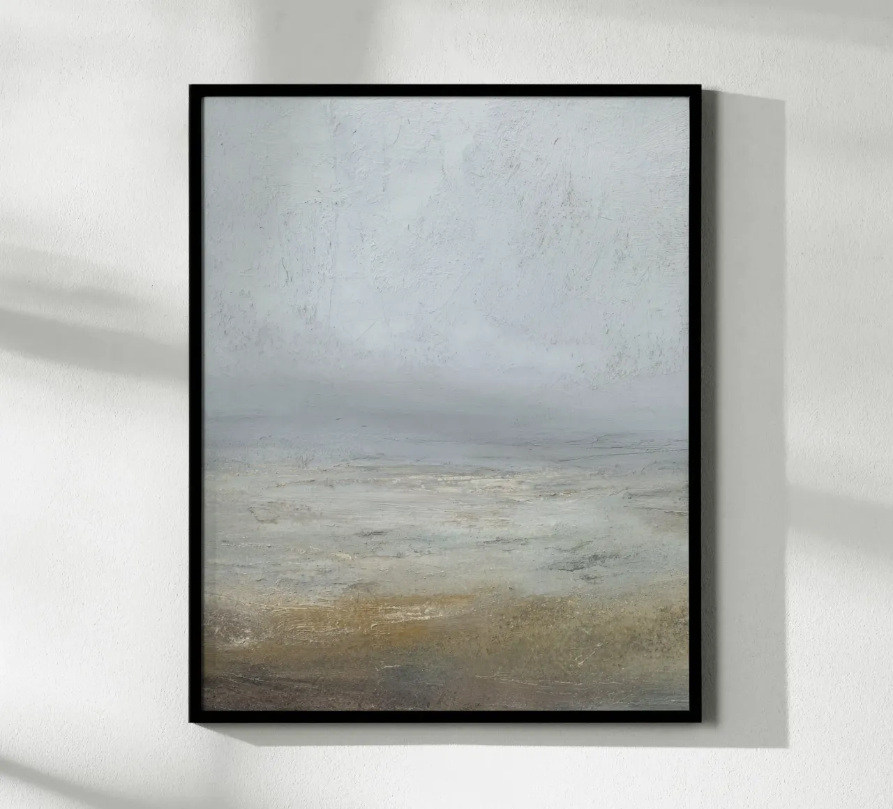 Textured Minimalist Seascape Abstract in Cool Tones poster by Artbyvo