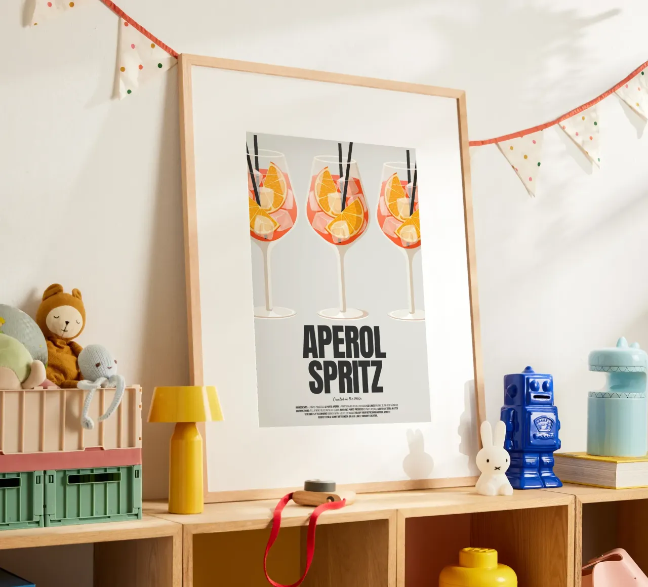 Aperol Spritz poster con telaio in plastica da PurePeachStudio