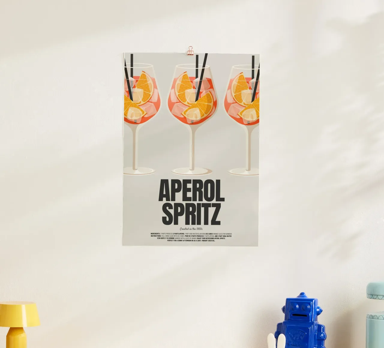 Aperol Spritz poster con telaio in plastica da PurePeachStudio