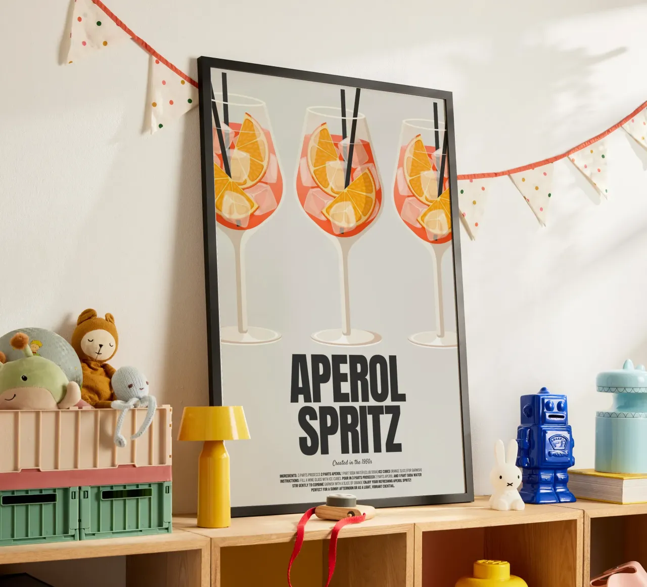 Aperol Spritz poster con telaio in plastica da PurePeachStudio