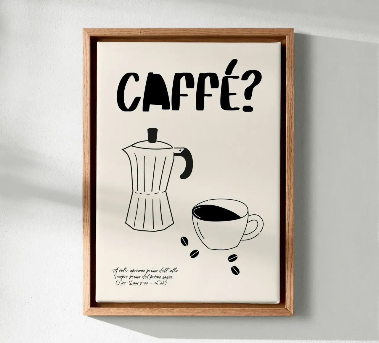 Koffie? canvas met Baklijst van PurePeachStudio