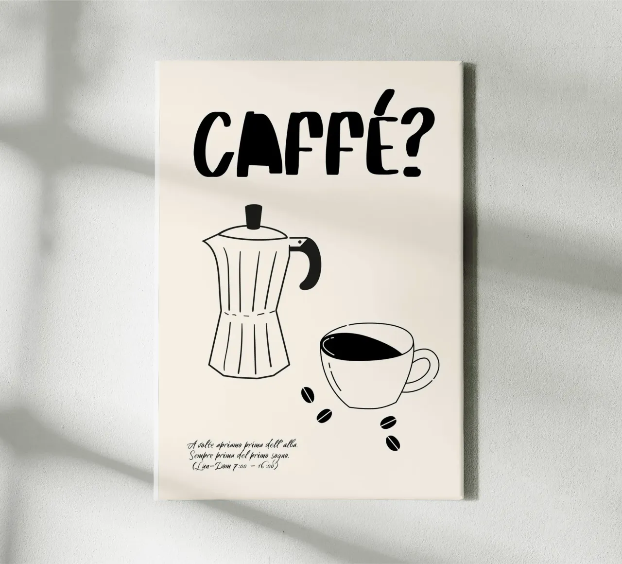Koffie? canvas met Baklijst van PurePeachStudio