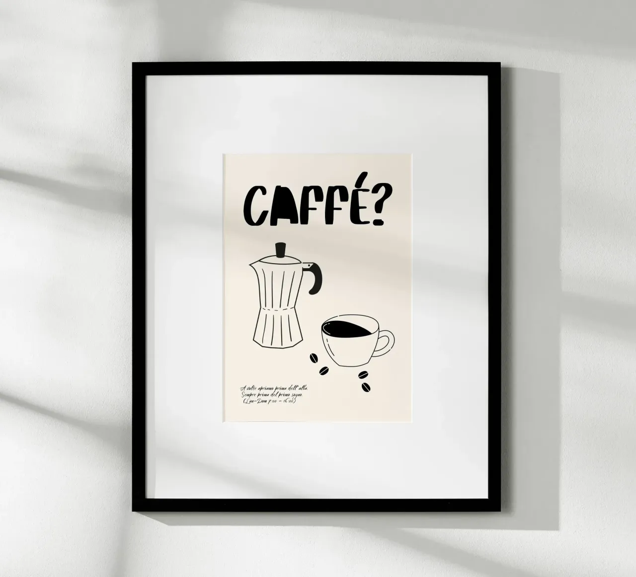 Caffè? poster con telaio in plastica da PurePeachStudio