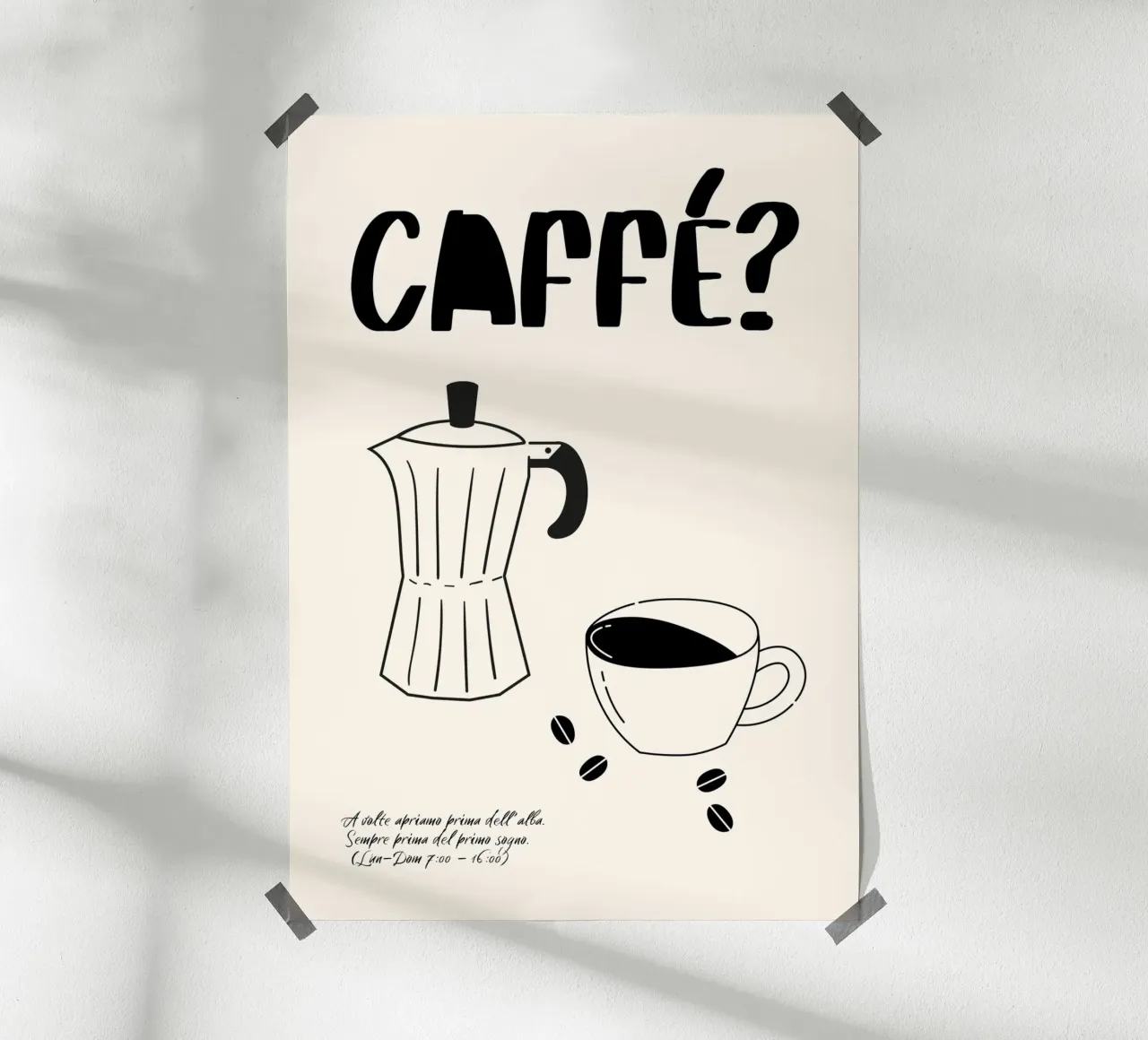 Caffè? poster con telaio in plastica da PurePeachStudio