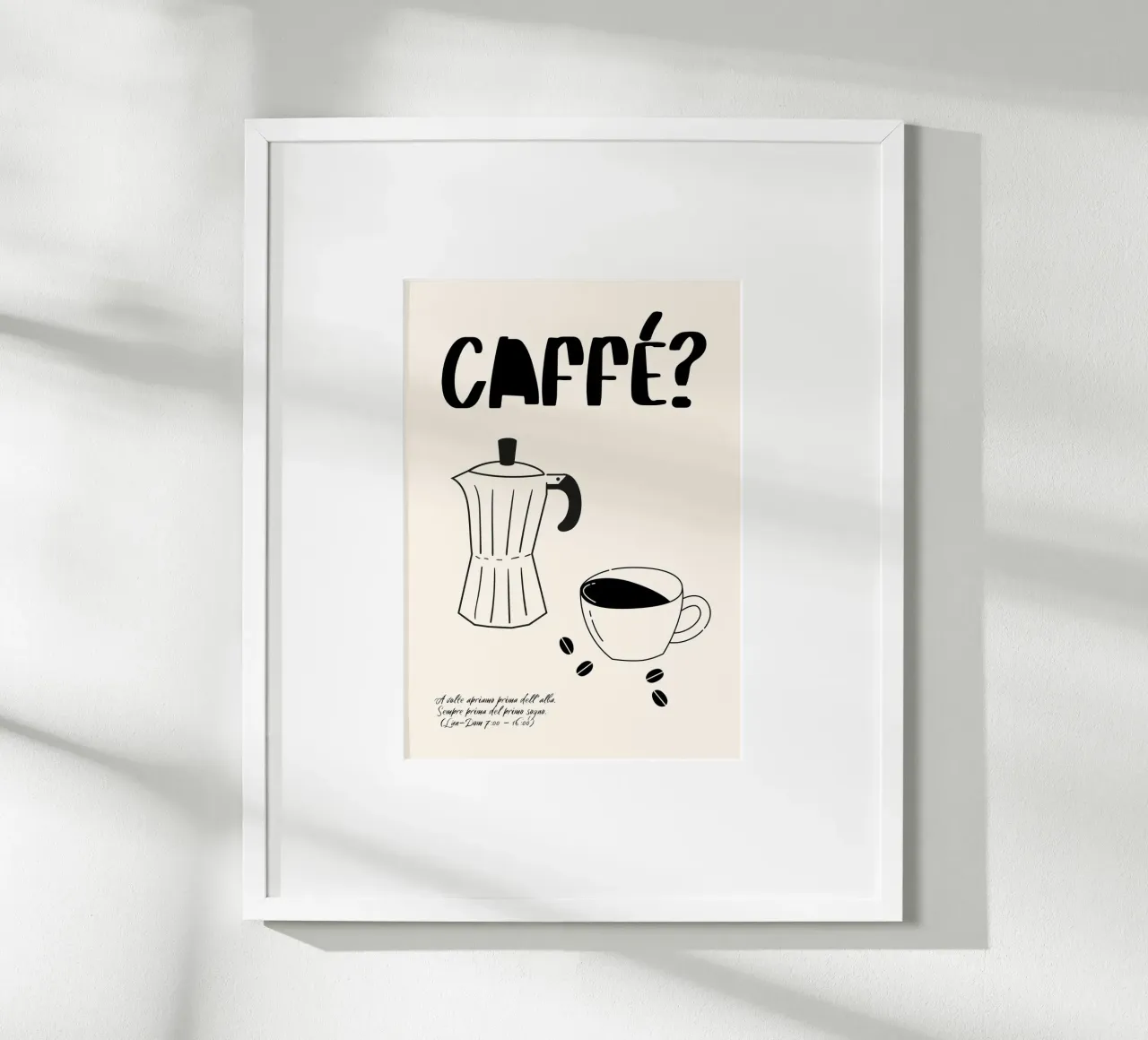 Caffè? poster con telaio in plastica da PurePeachStudio