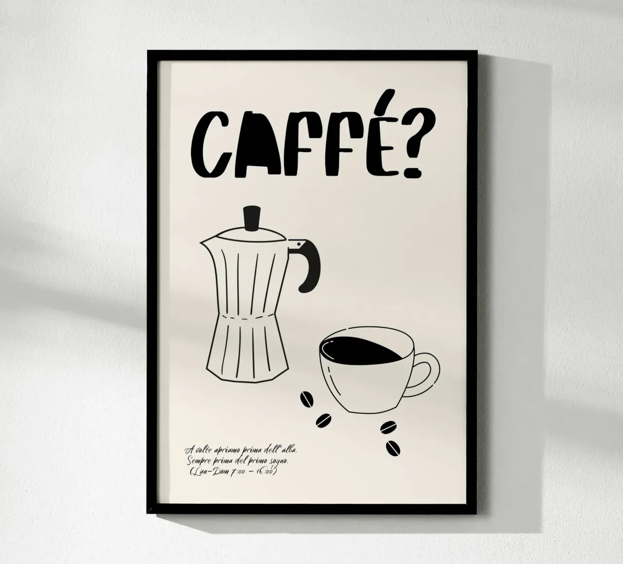 Caffè? poster con telaio in plastica da PurePeachStudio