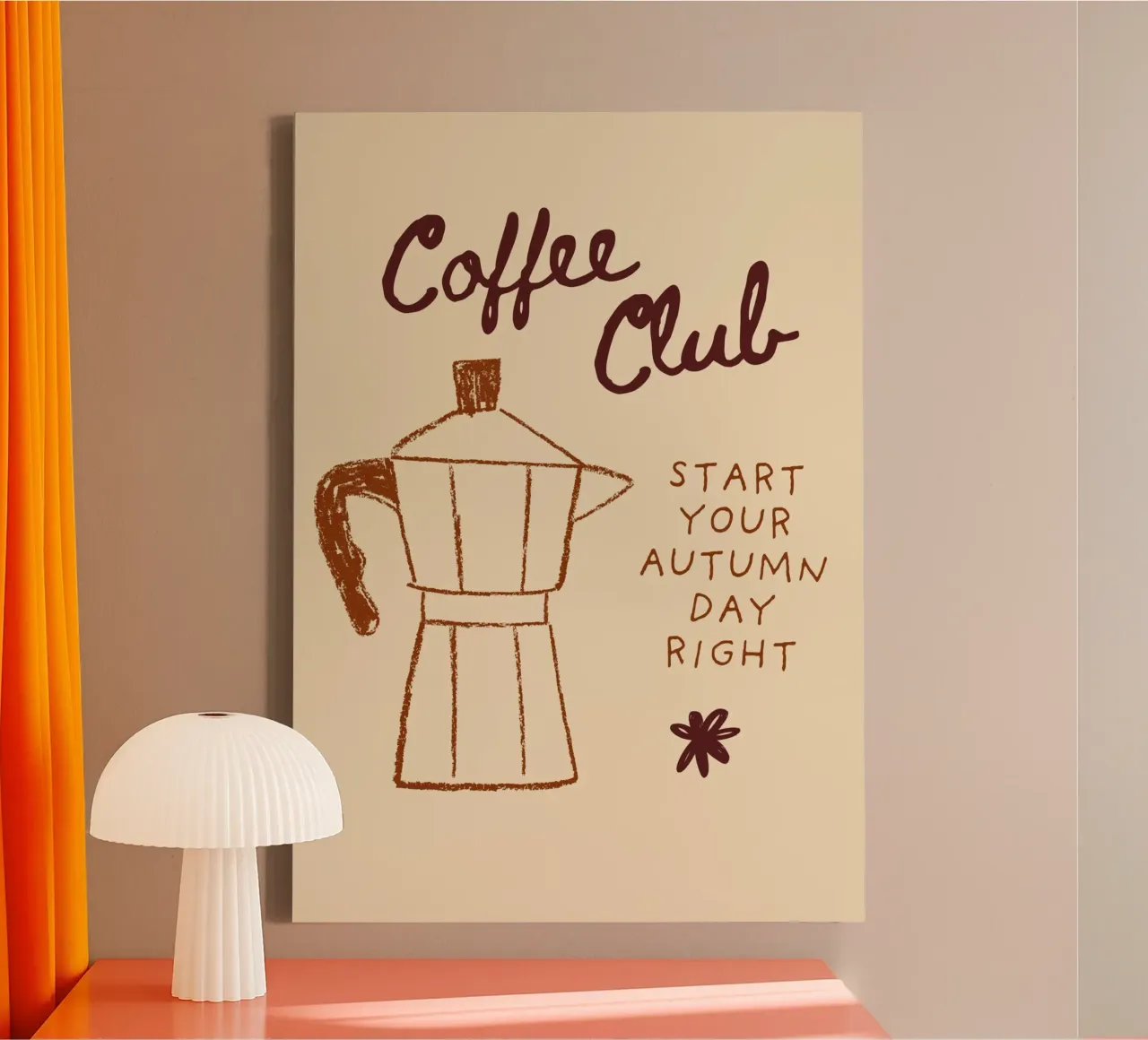 Coffee Club: Start Your Autumn Day Right canvas with Floater frame by vintagepod
