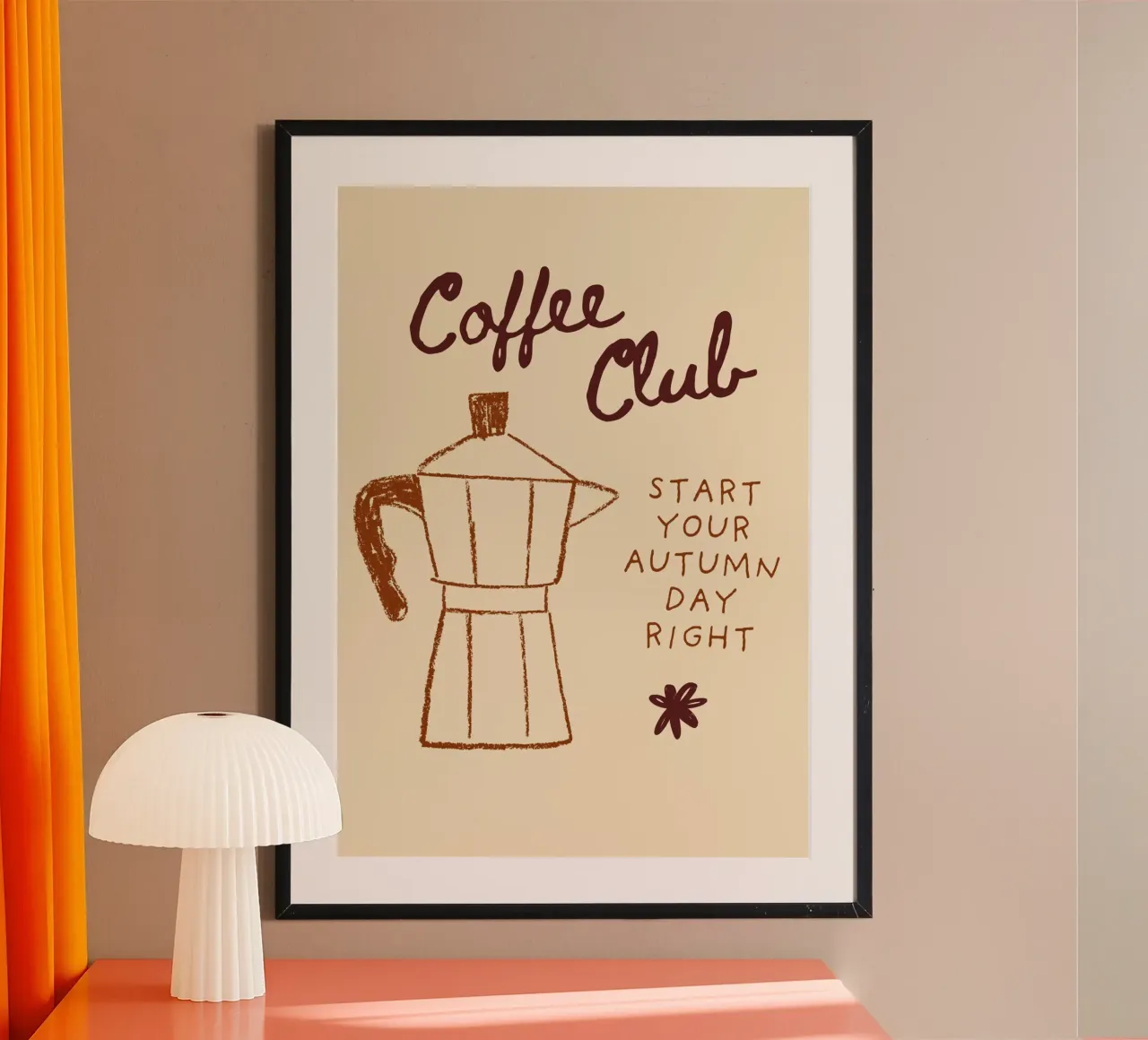 Club del caffè: Iniziare bene la giornata autunnale poster con telaio in plastica da vintagepod