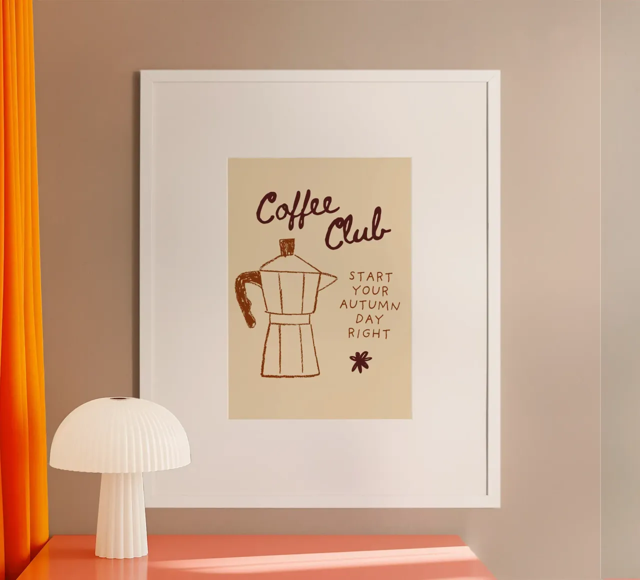 Club del caffè: Iniziare bene la giornata autunnale poster con telaio in plastica da vintagepod