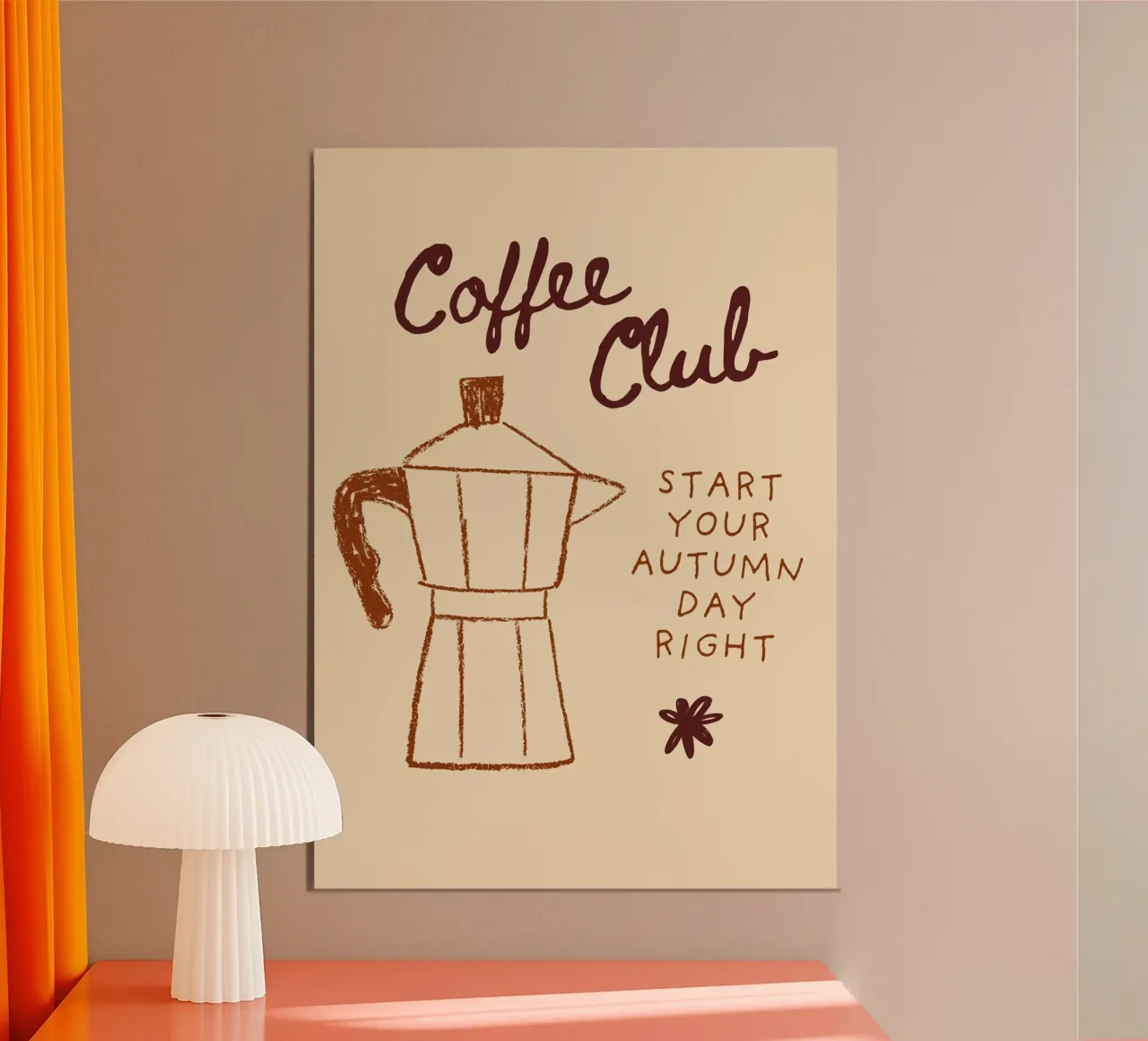 Club del caffè: Iniziare bene la giornata autunnale poster con telaio in plastica da vintagepod