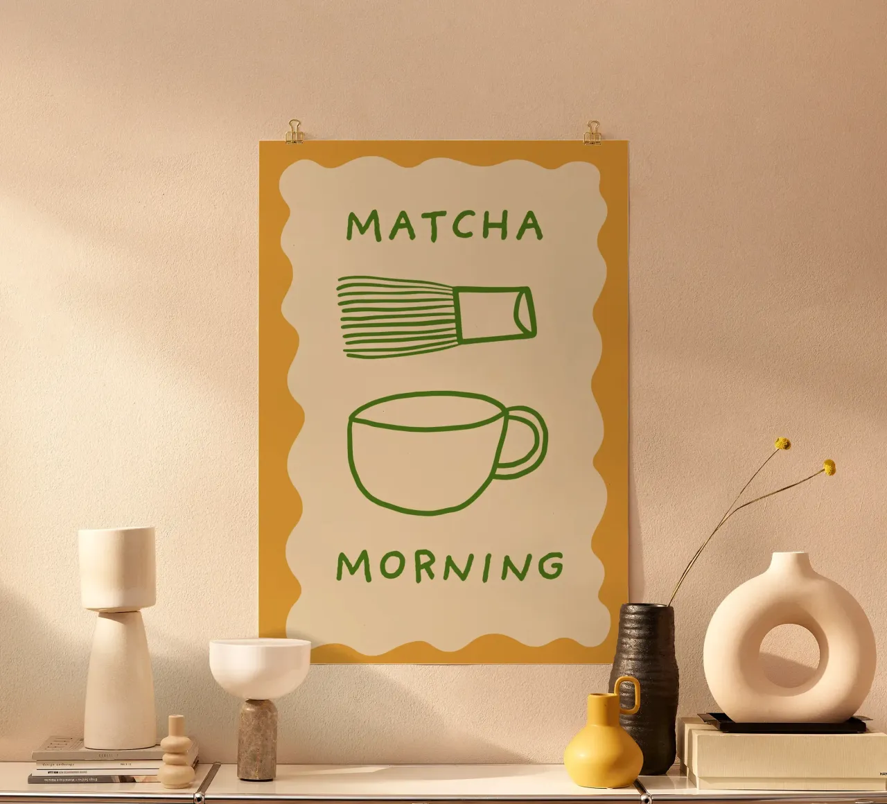Poster minimalista per gli amanti del caffè mattutino Matcha poster da vintagepod