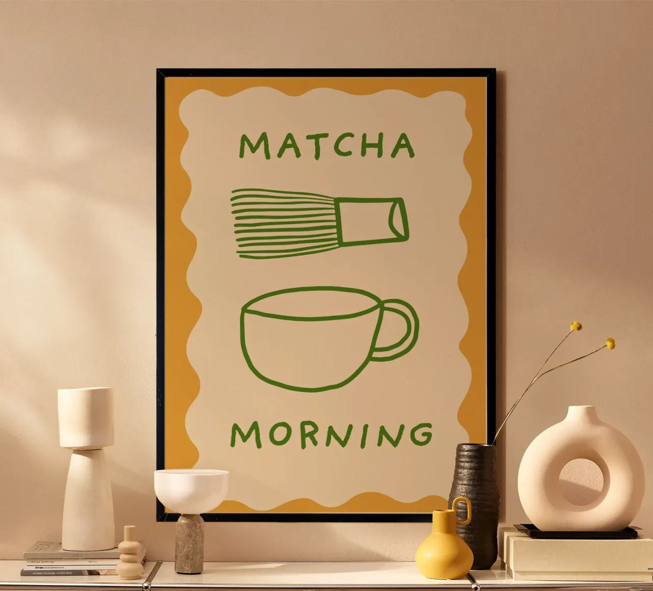 Poster minimalista per gli amanti del caffè mattutino Matcha poster da vintagepod
