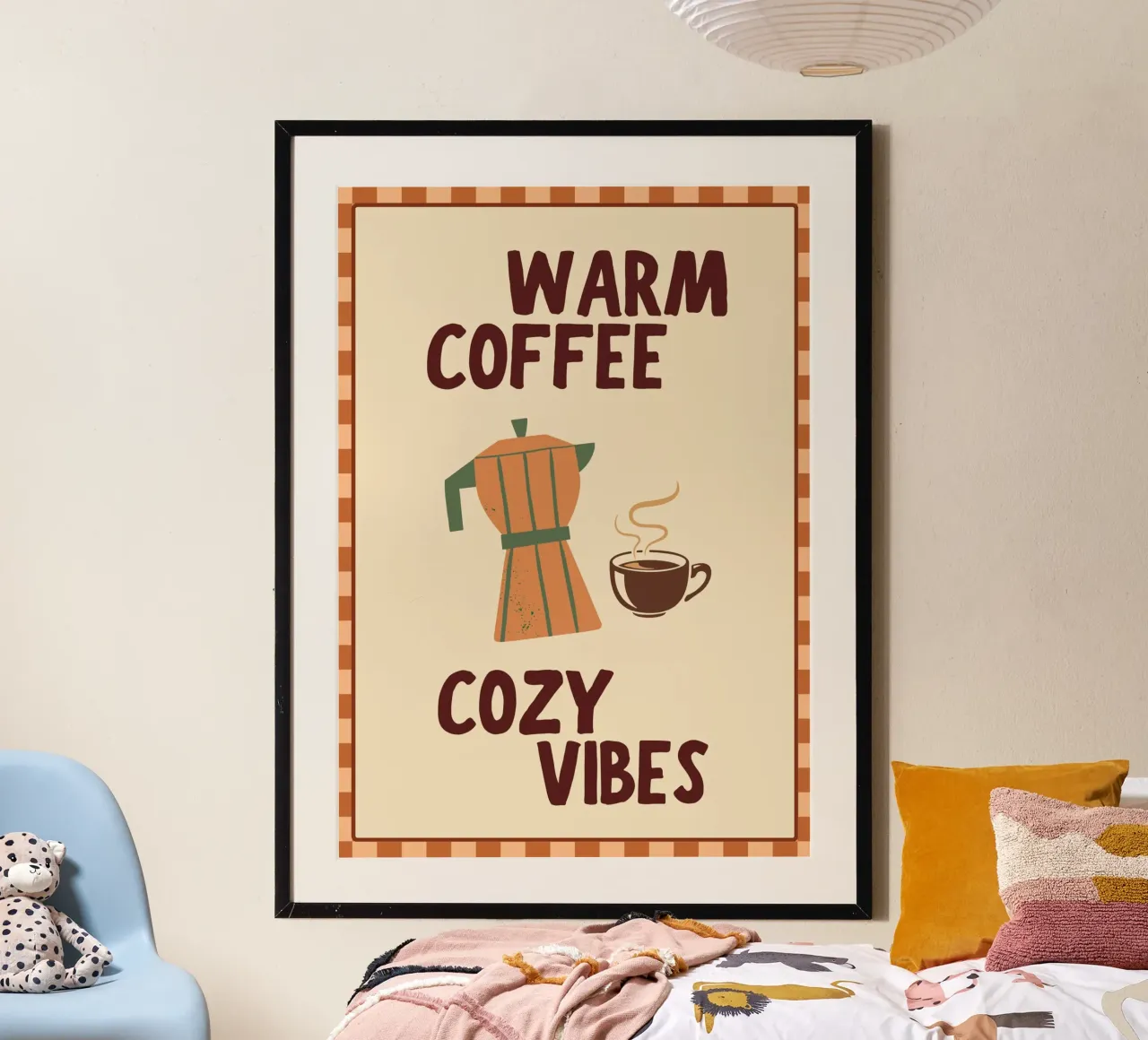 Stampa d'arte retrò Warm Coffee Cozy Vibes poster da vintagepod