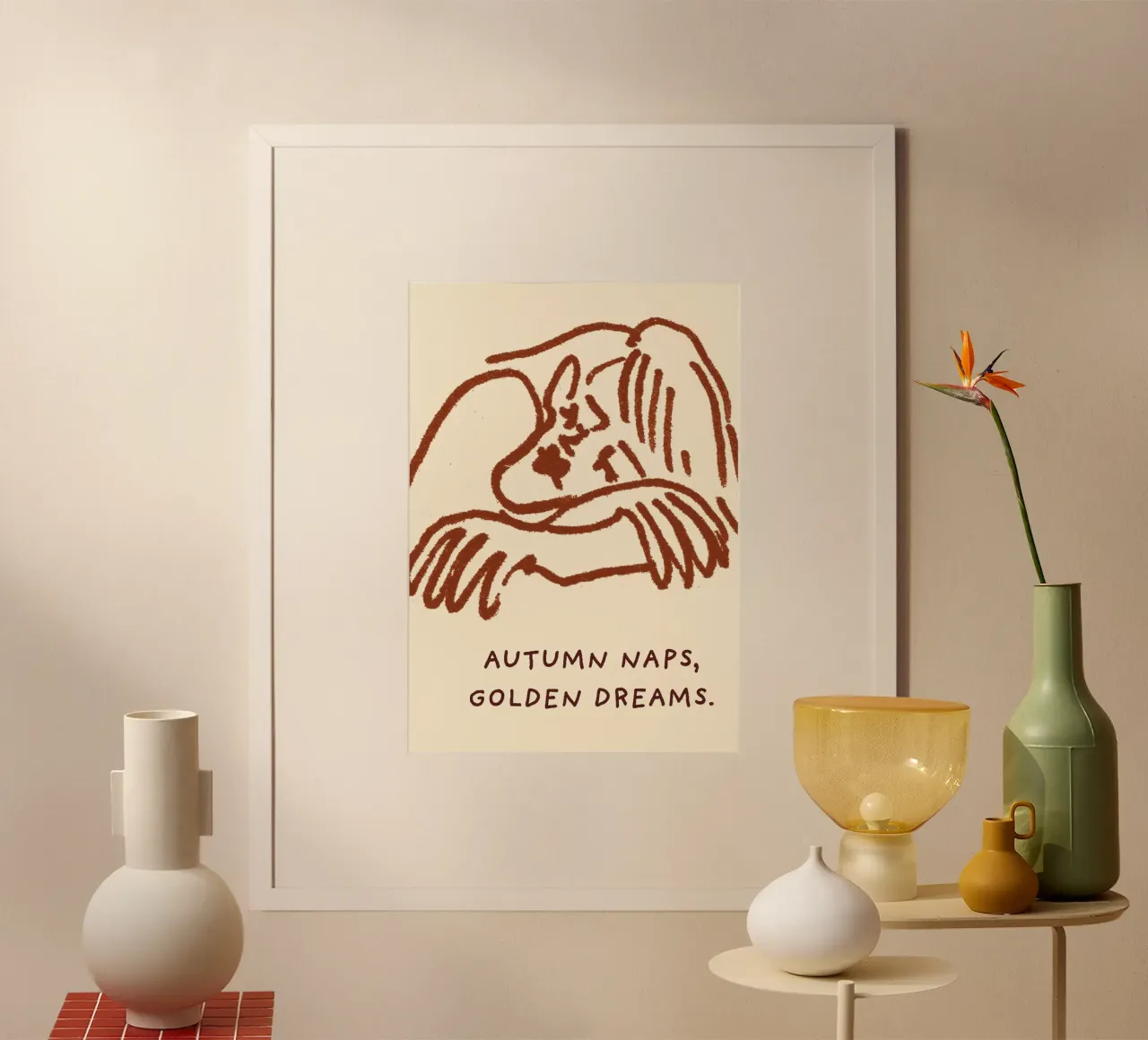 Stampa artistica della linea Autumn Naps Golden Dreams poster da vintagepod