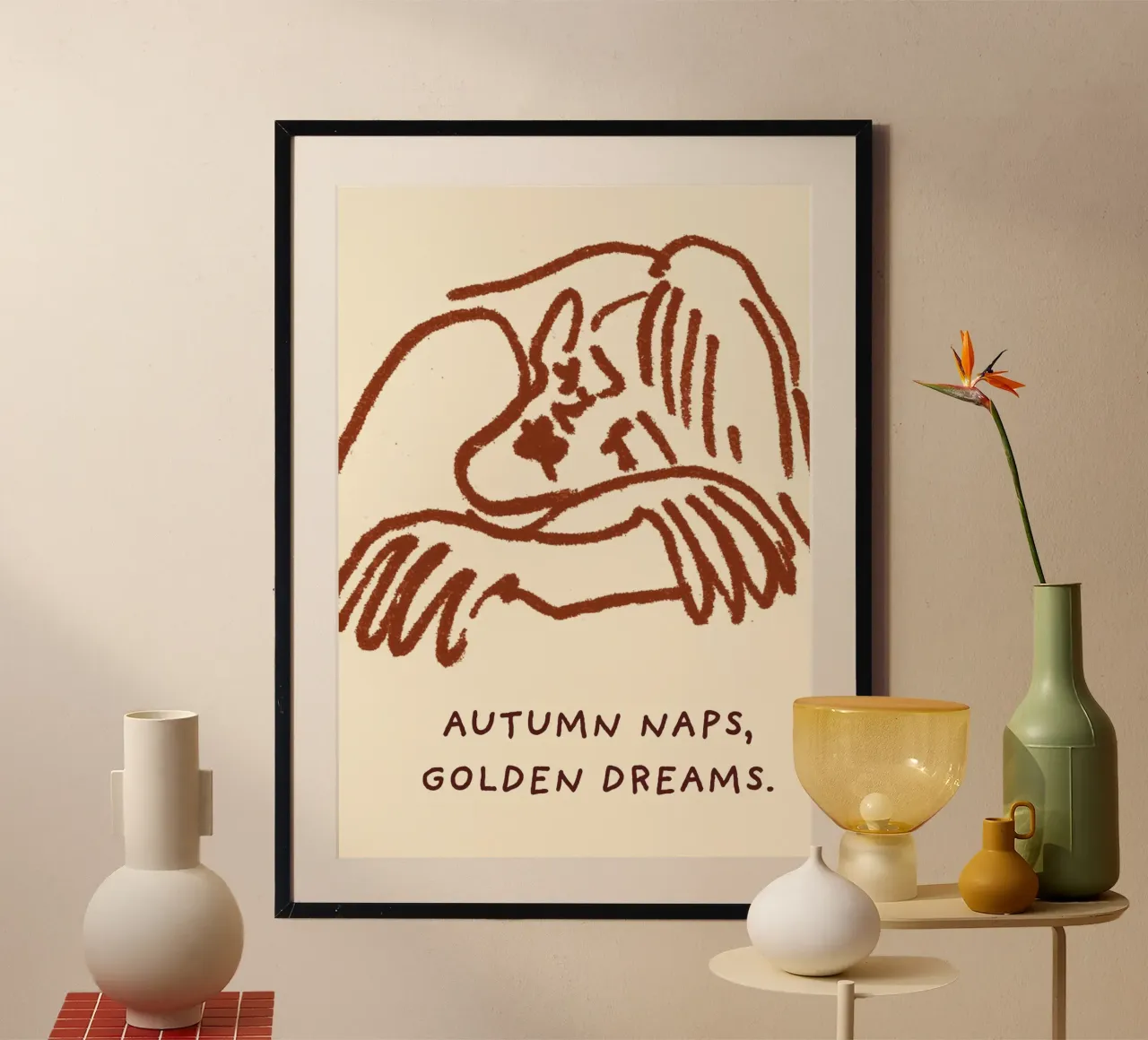Stampa artistica della linea Autumn Naps Golden Dreams poster da vintagepod