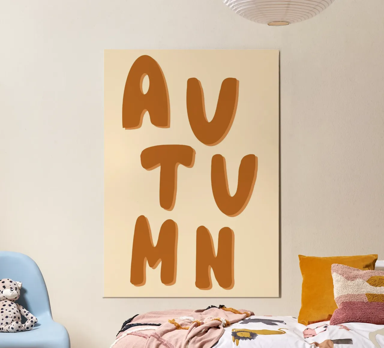Poster minimalista retrò Autunno Groovy alluminio dibond da vintagepod