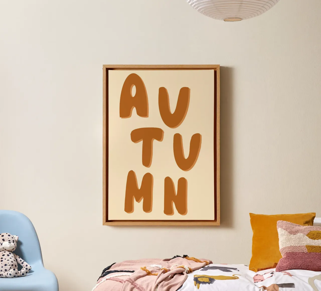 Poster minimalista retrò Autunno Groovy tela con Cornice a cassetta da vintagepod