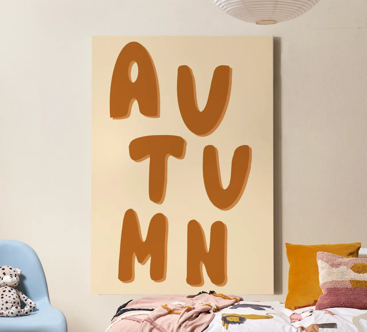 Poster minimalista retrò Autunno Groovy tela con Cornice a cassetta da vintagepod