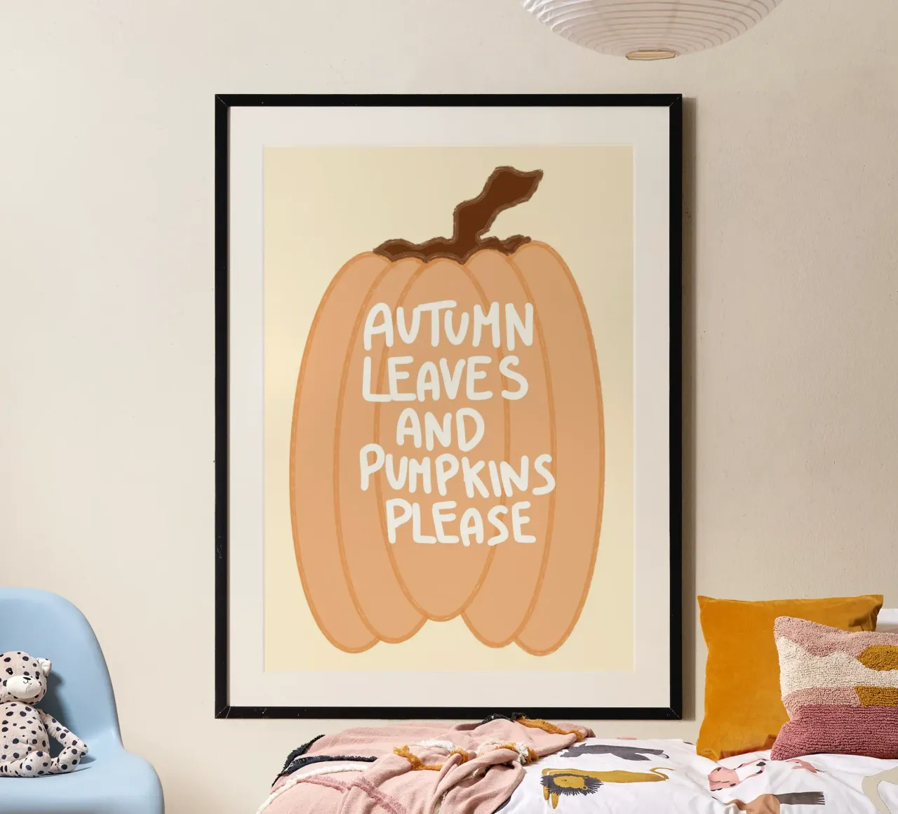 Foglie e zucche d'autunno per favore Arte di tendenza poster da vintagepod