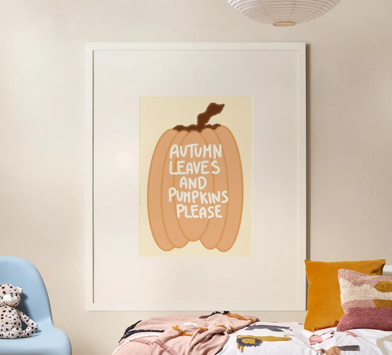 Foglie e zucche d'autunno per favore Arte di tendenza poster da vintagepod