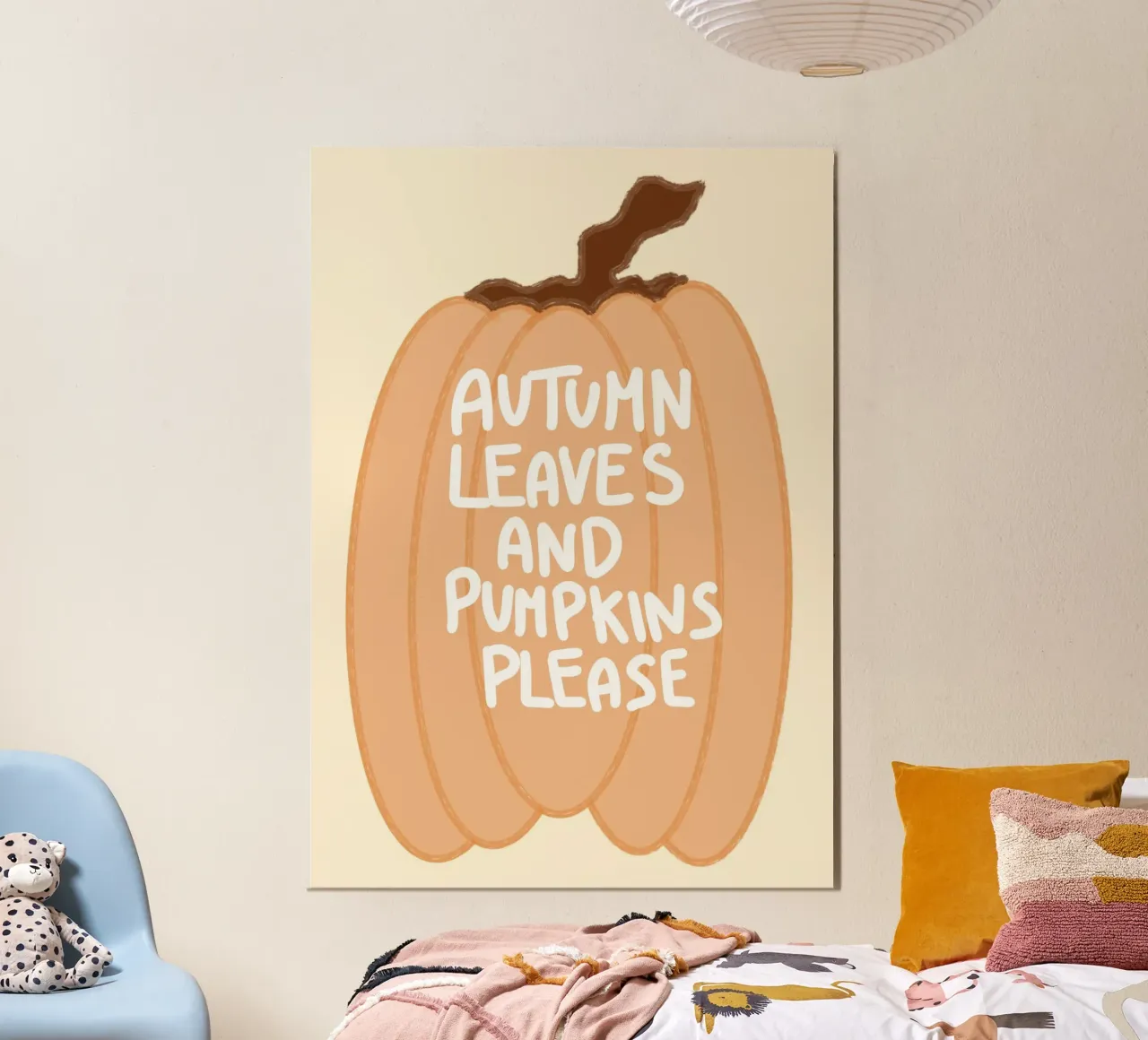 Foglie e zucche d'autunno per favore Arte di tendenza poster da vintagepod