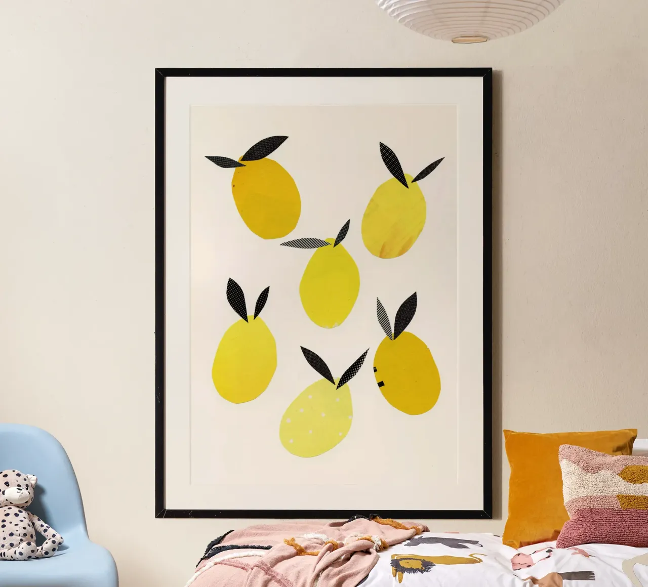 Limoni poster con telaio in legno da Cassia Beck Collage