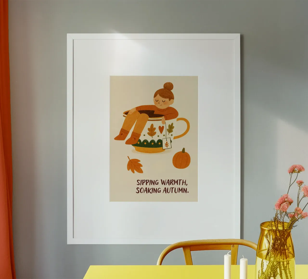 Wärme schlürfen, den Herbst eintauchen Gemütliche Kunst Poster von vintagepod