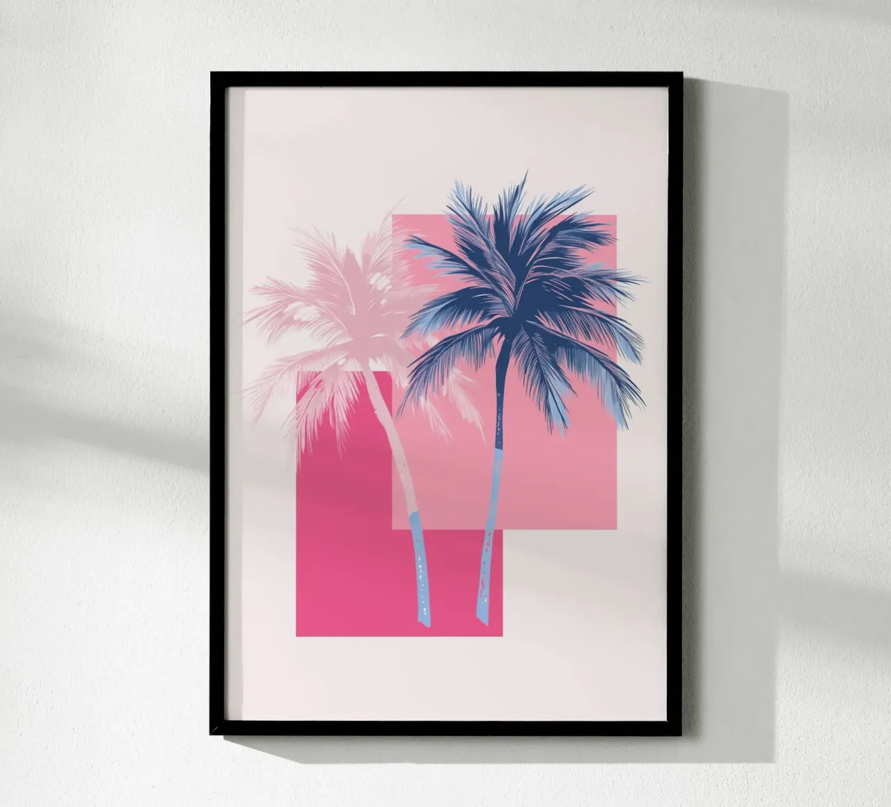 Stampa retrò Pop Art Palm Trees rosa e blu carta hahnemühle da dawnthesea