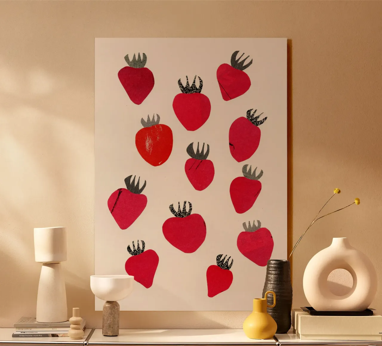 Fragole alluminio dibond da Cassia Beck Collage