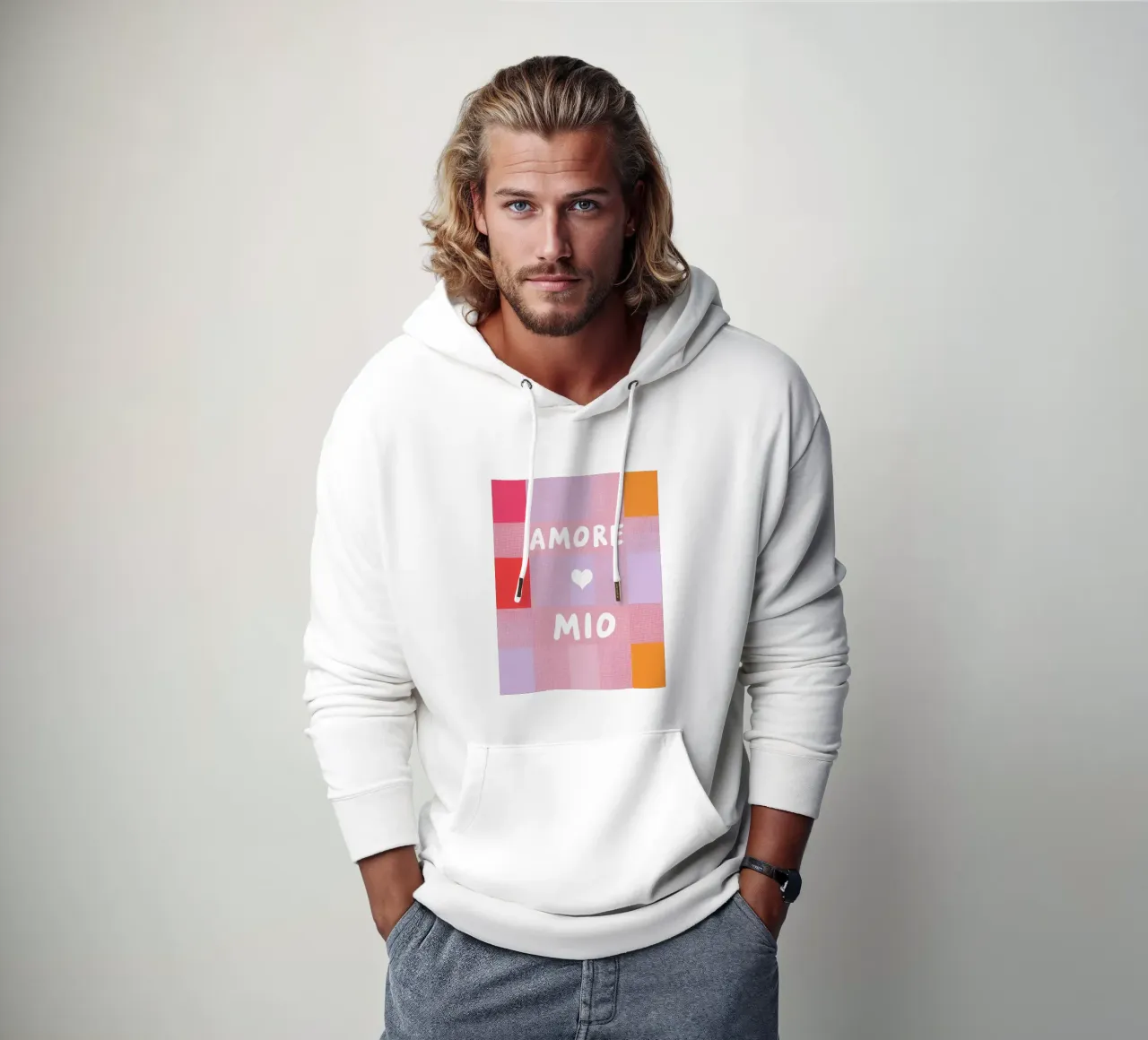 Amore mio Gitterlook felpa con cappuccio da Carinaprint