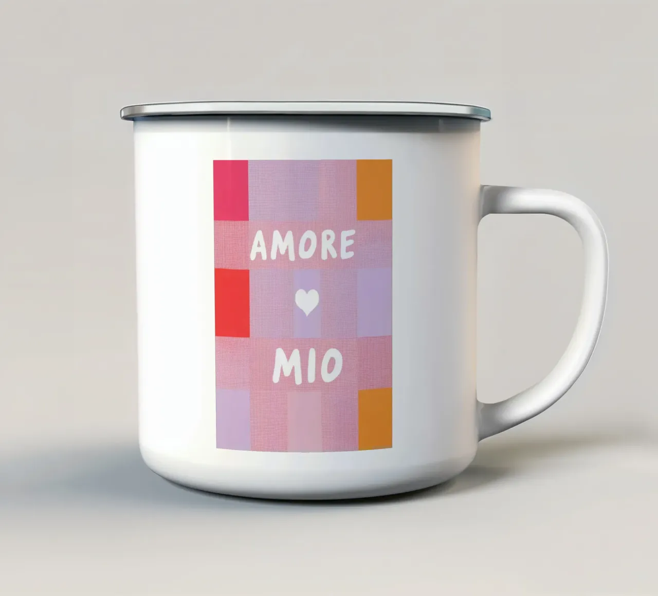 Amore mio Gitterlook tazza in smalto da Carinaprint